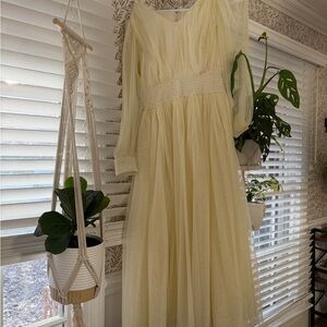 Ivy City Co Cream Long Sleeve Dress